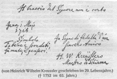 Handschrift Heinrich Wilhelms